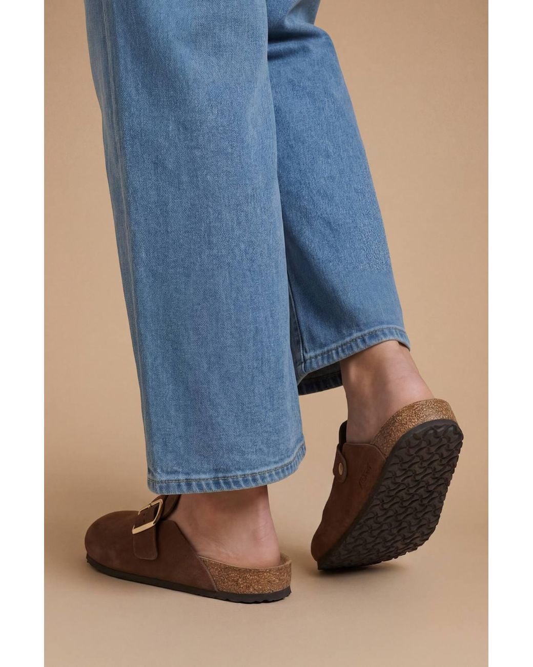 Dorothy Perkins Blue Tereni Faux Suede Buckle Detail Slip On Mules