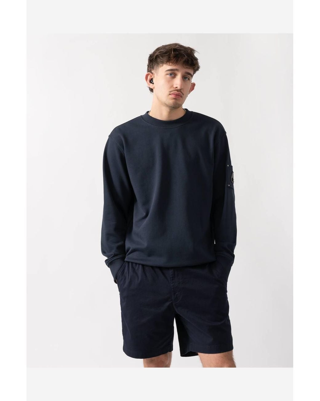 Moose Knuckles Blue Long Sleeve Crew Neck Logo Detail Regular Fit Sweatshirt for men