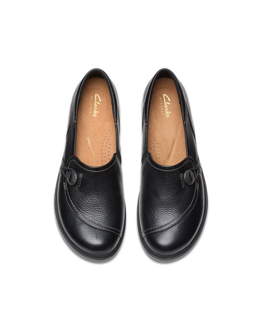 Clarks Black Certina Ease Leather Slip Ons