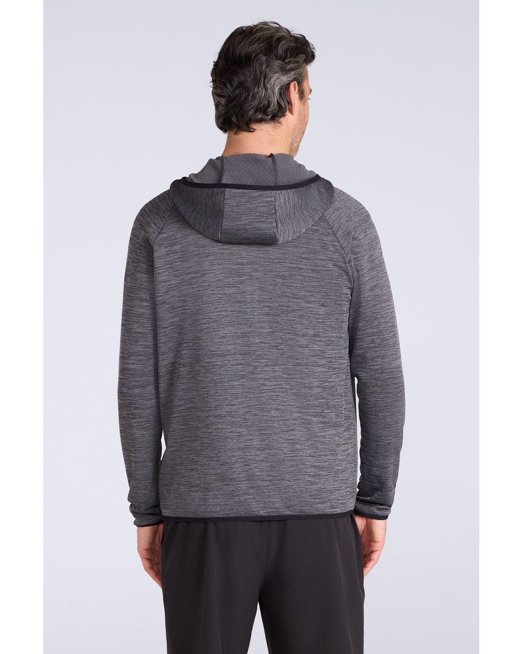 Mountain Warehouse Gray 'Marker' Lightweight Moisture Wicking Elasticated Cuffs Active Hoodie for men