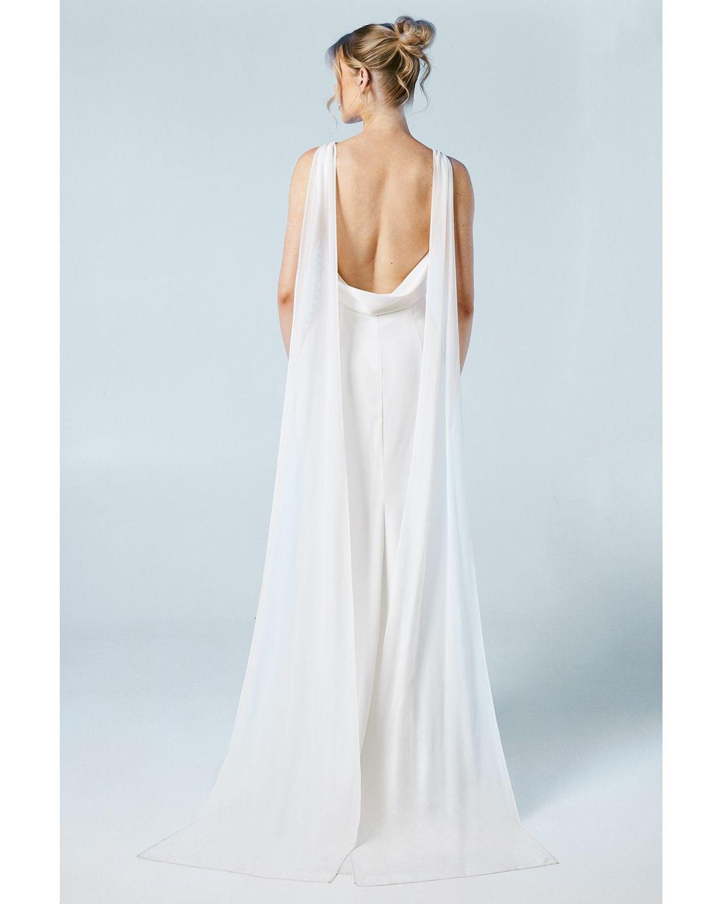 Coast Natural Honoured Chiffon Cowl Back Detail Wedding Dress