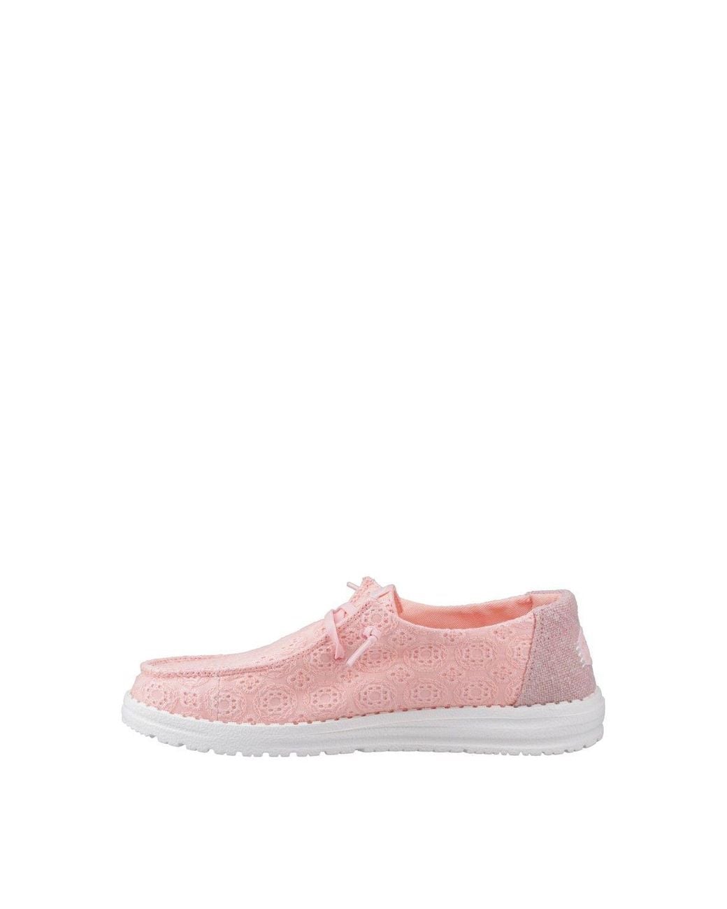 HeyDude Pink Wendy Eyelet Lace Shoes