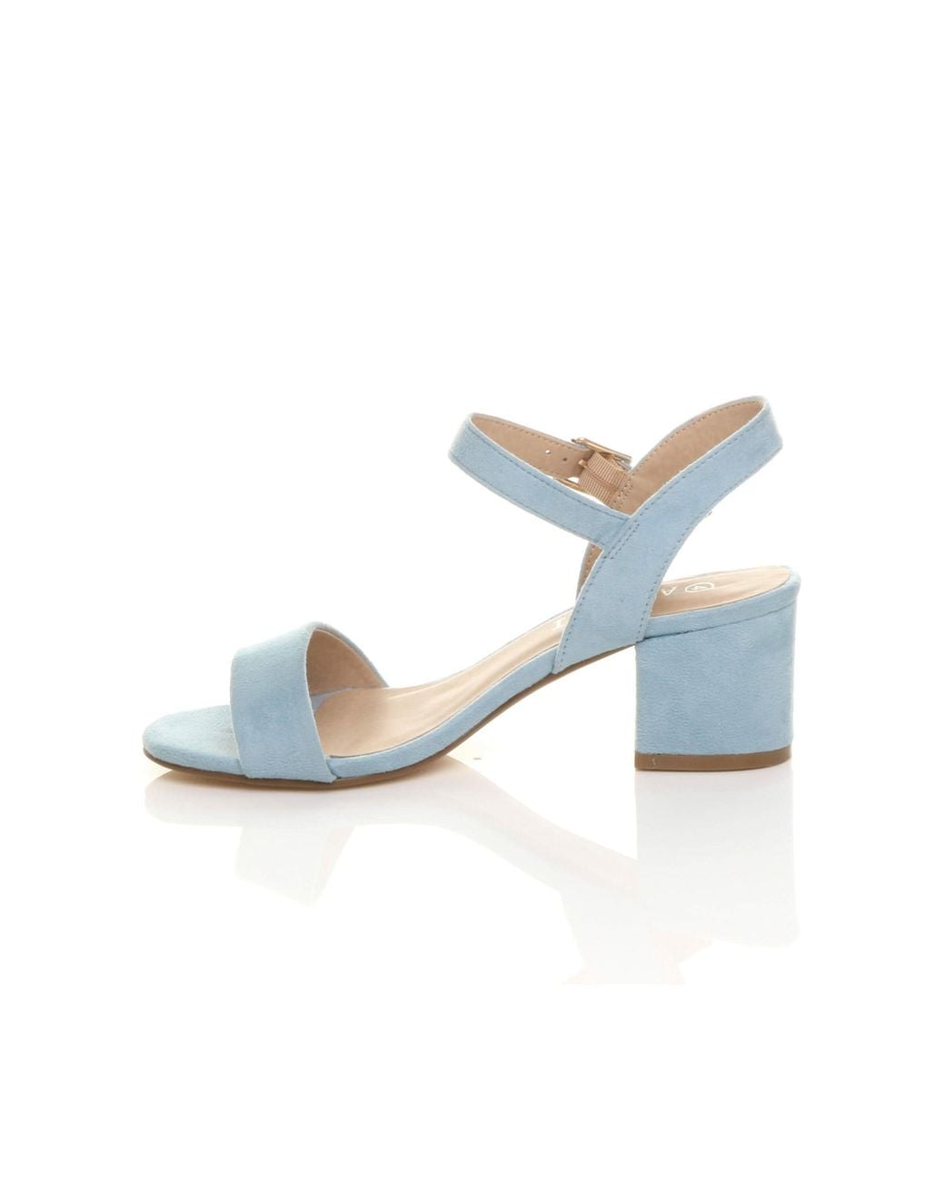 AJVANI Blue Mid Block Heel Strappy Sandals
