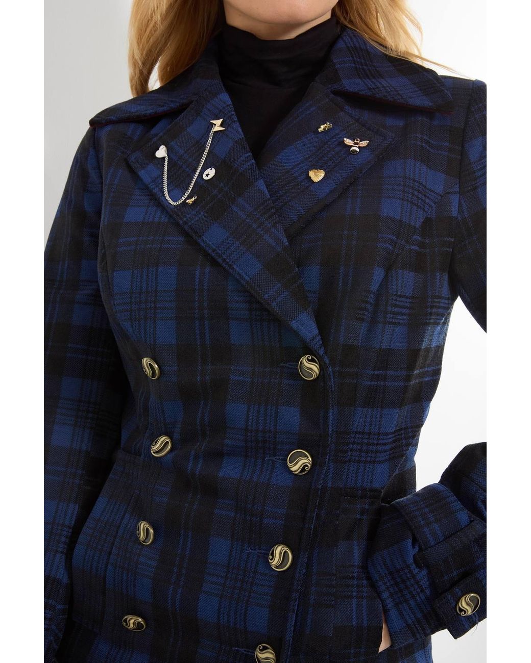 Joe Browns Blue Roxie Long Check Coat