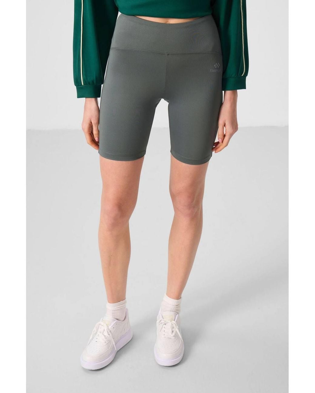 TOMMY LIFE Green Short High-Waist Sports Leggings