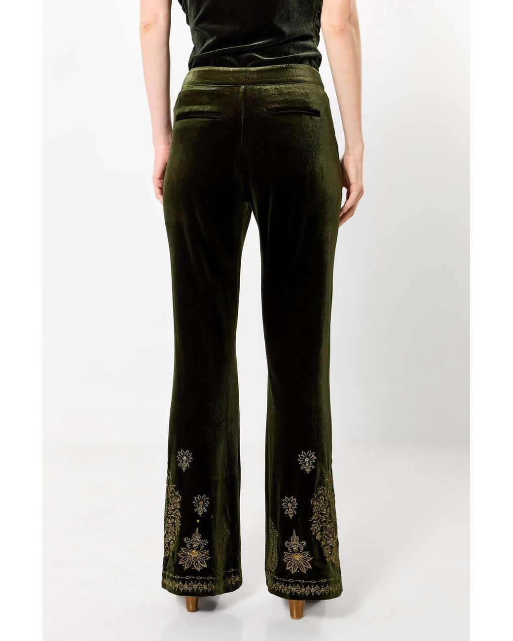 Joe Browns Black Velour Embroidered Bootcut Trouser