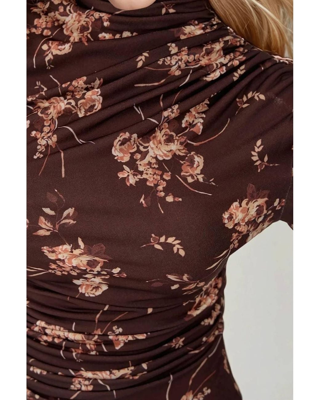 Hiccup Brown Long Sleeve Printed Top