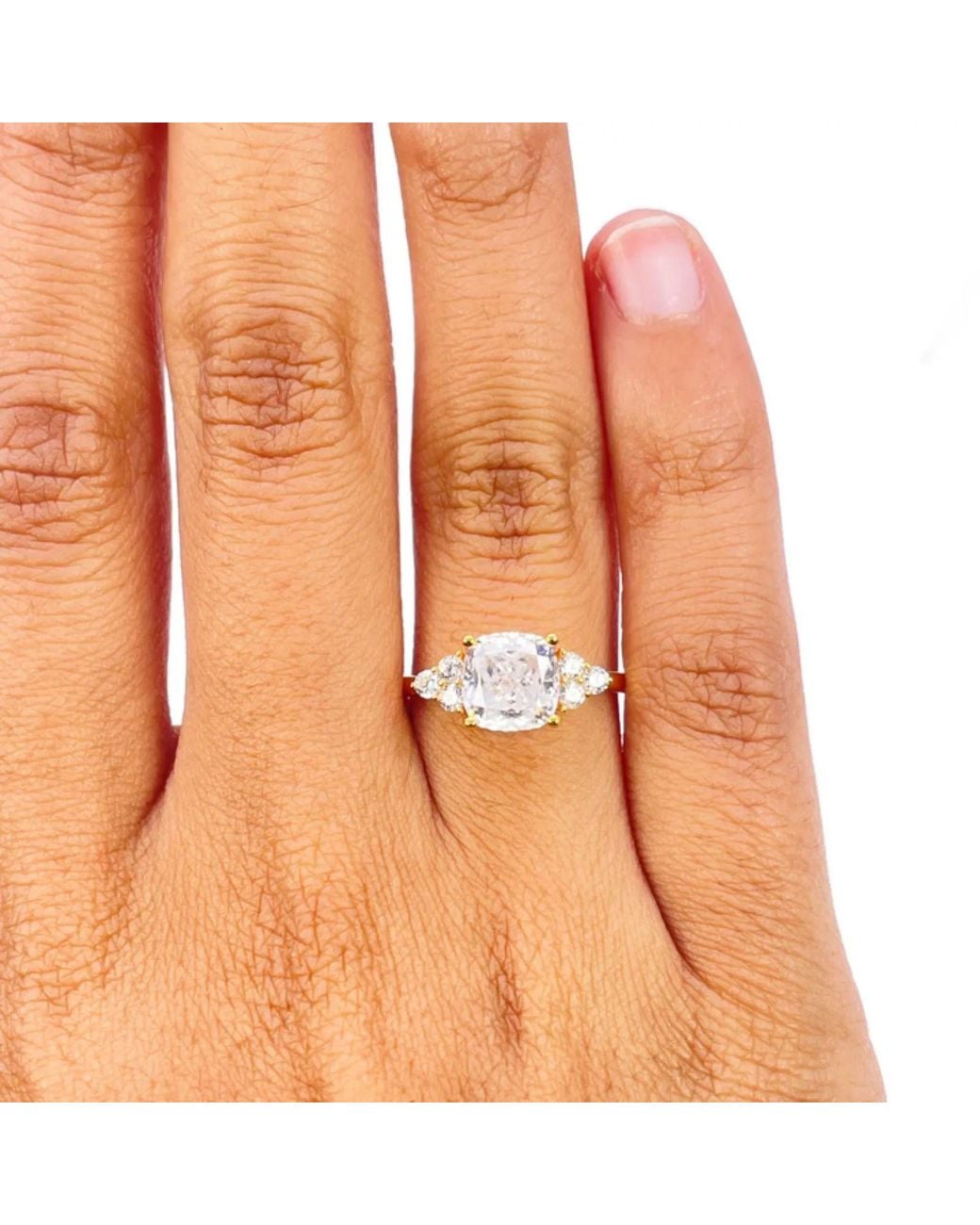 Raina Jewels White 22Ct Cushion Cut Cubic Zirconia Engagement Ring 7Mm Width