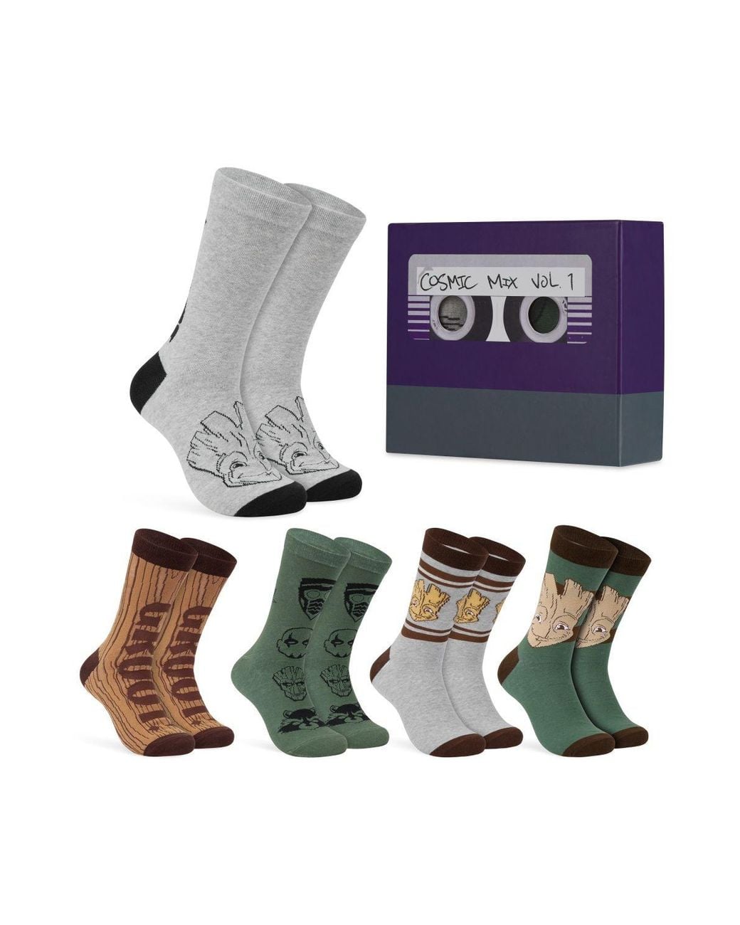 Marvel White Groot Socks 5 Pack for men