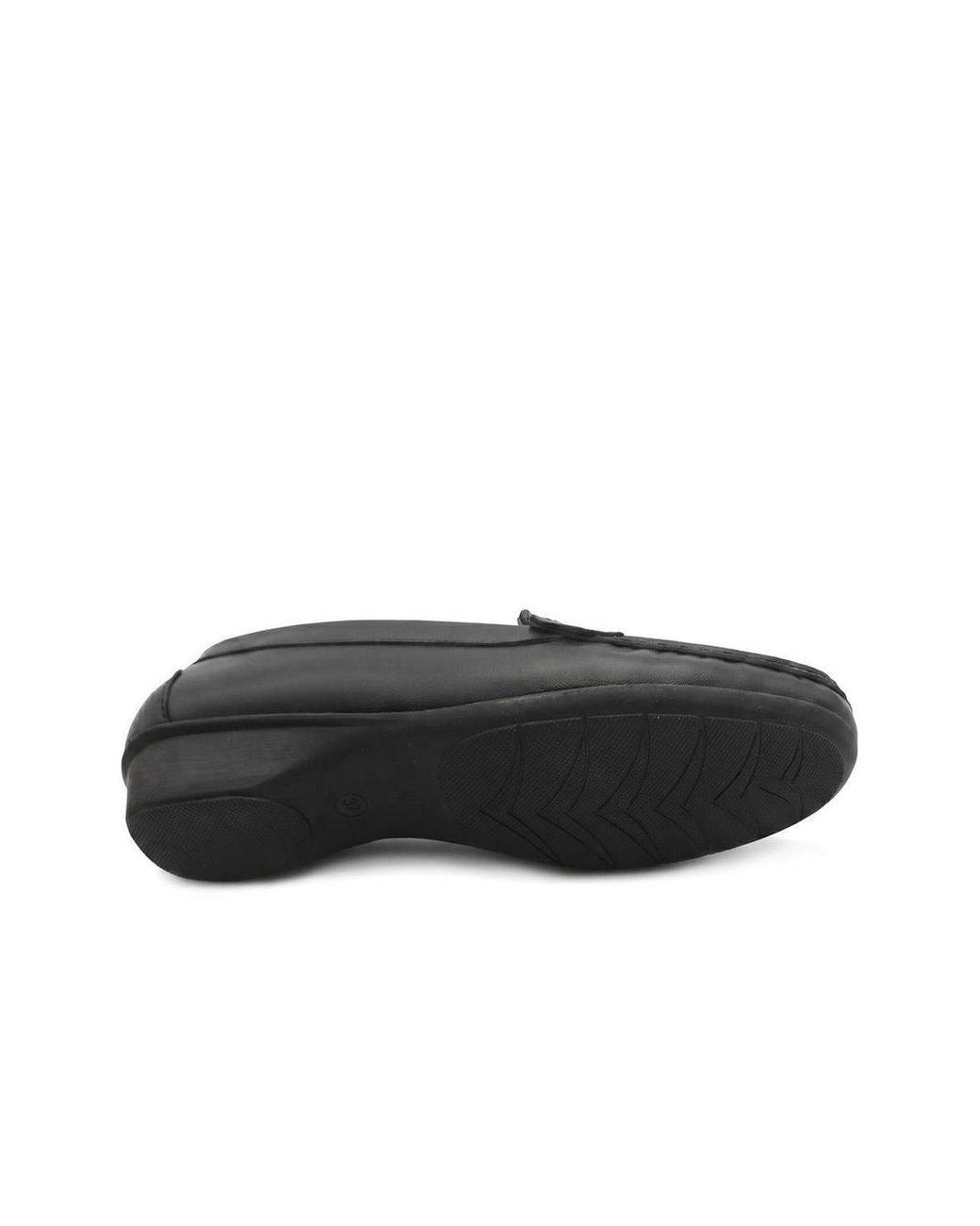 Pavers Black Leather Heeled Moccasins With Woven Detail