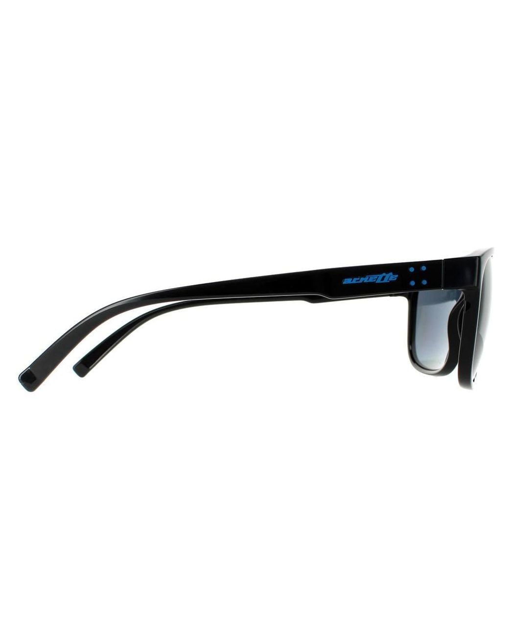 Arnette Black Rectangle Shiny Dark Polarized Sunglasses for men