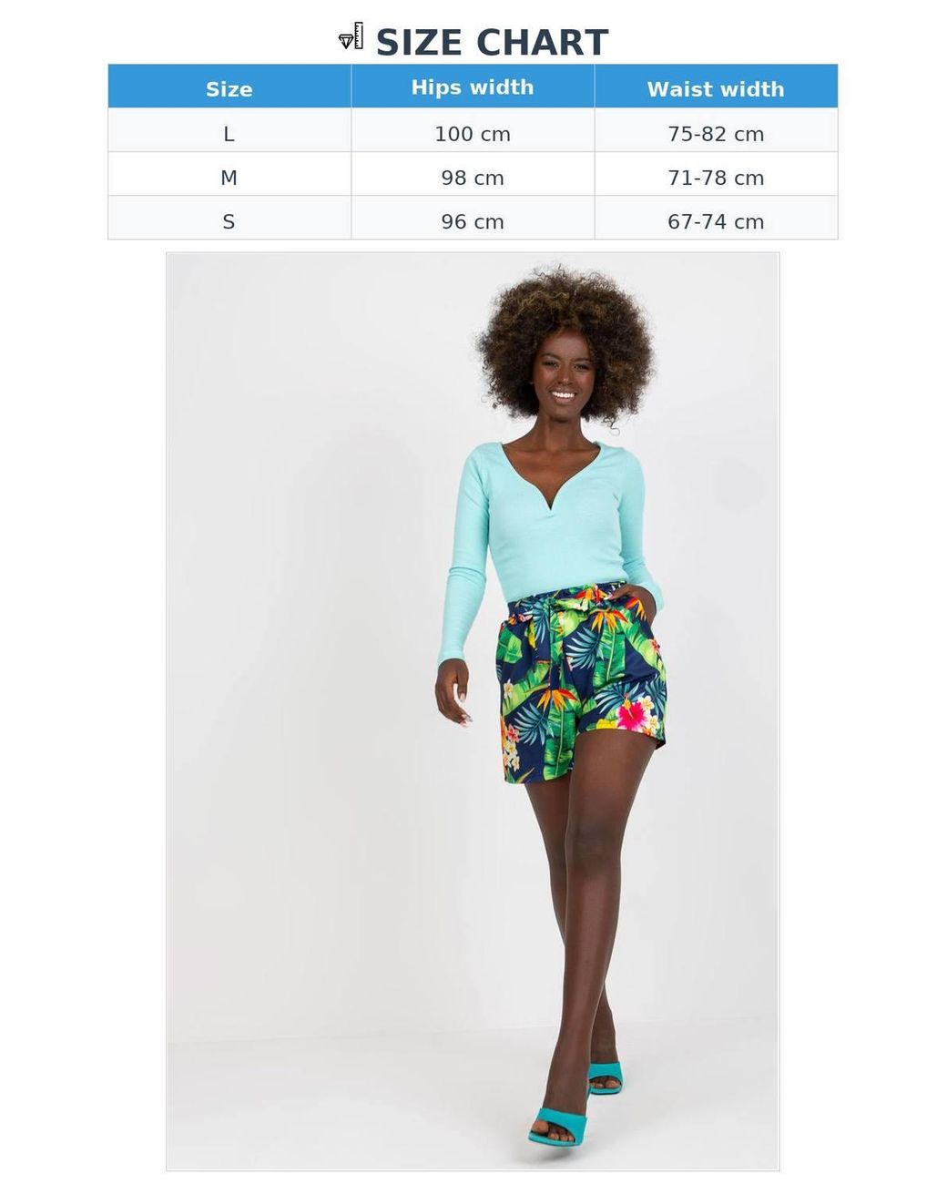 Love Lace Blue Printed Casual Shorts With Elastic Waist