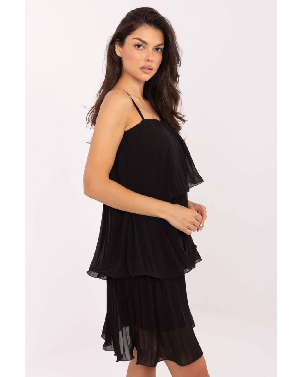 Love Lace Black Evening Viscose Strappy Midi Dress