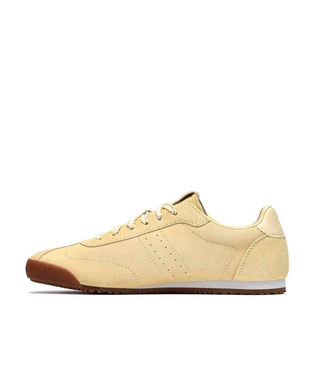 Clarks Natural Moritz Lo Pale Suede Trainers