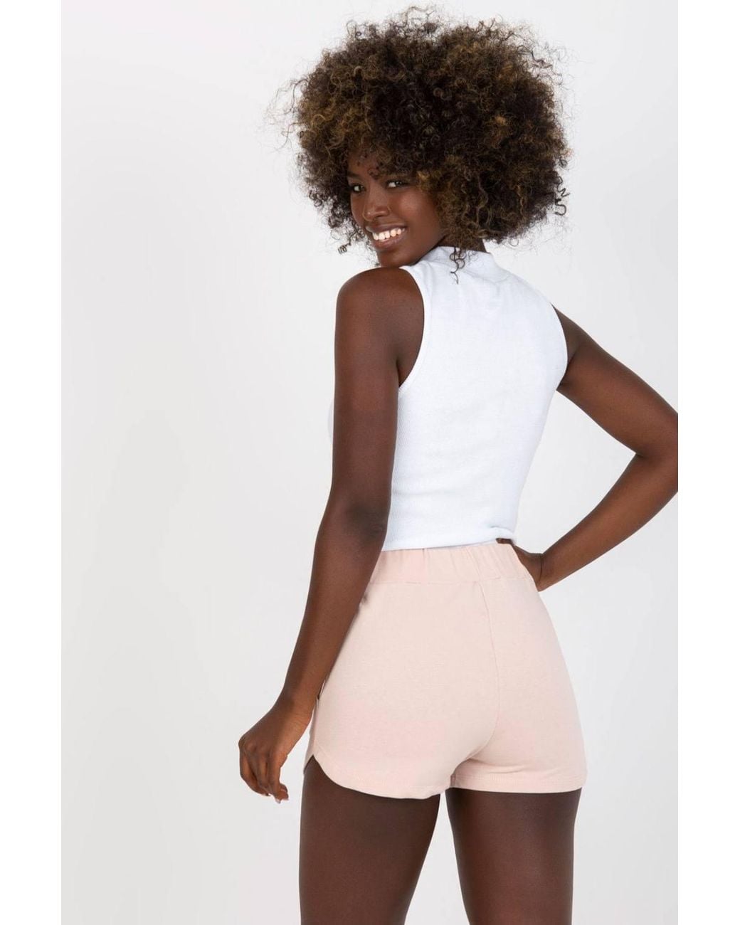 Love Lace Pink High Waisted Drawstring Sweatshorts With Pockets