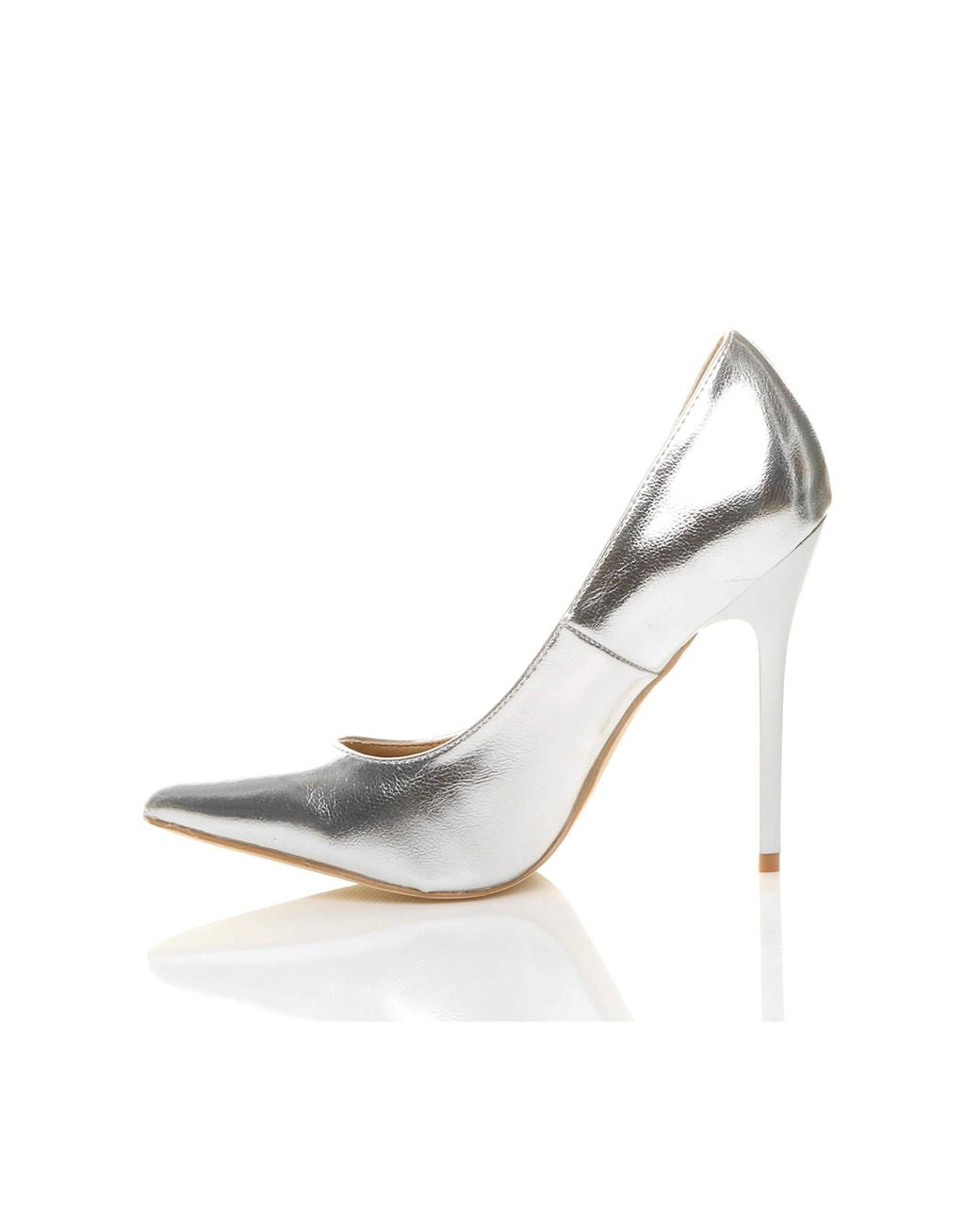 AJVANI White High Heel Stiletto Pointed Toe Party Court Shoes
