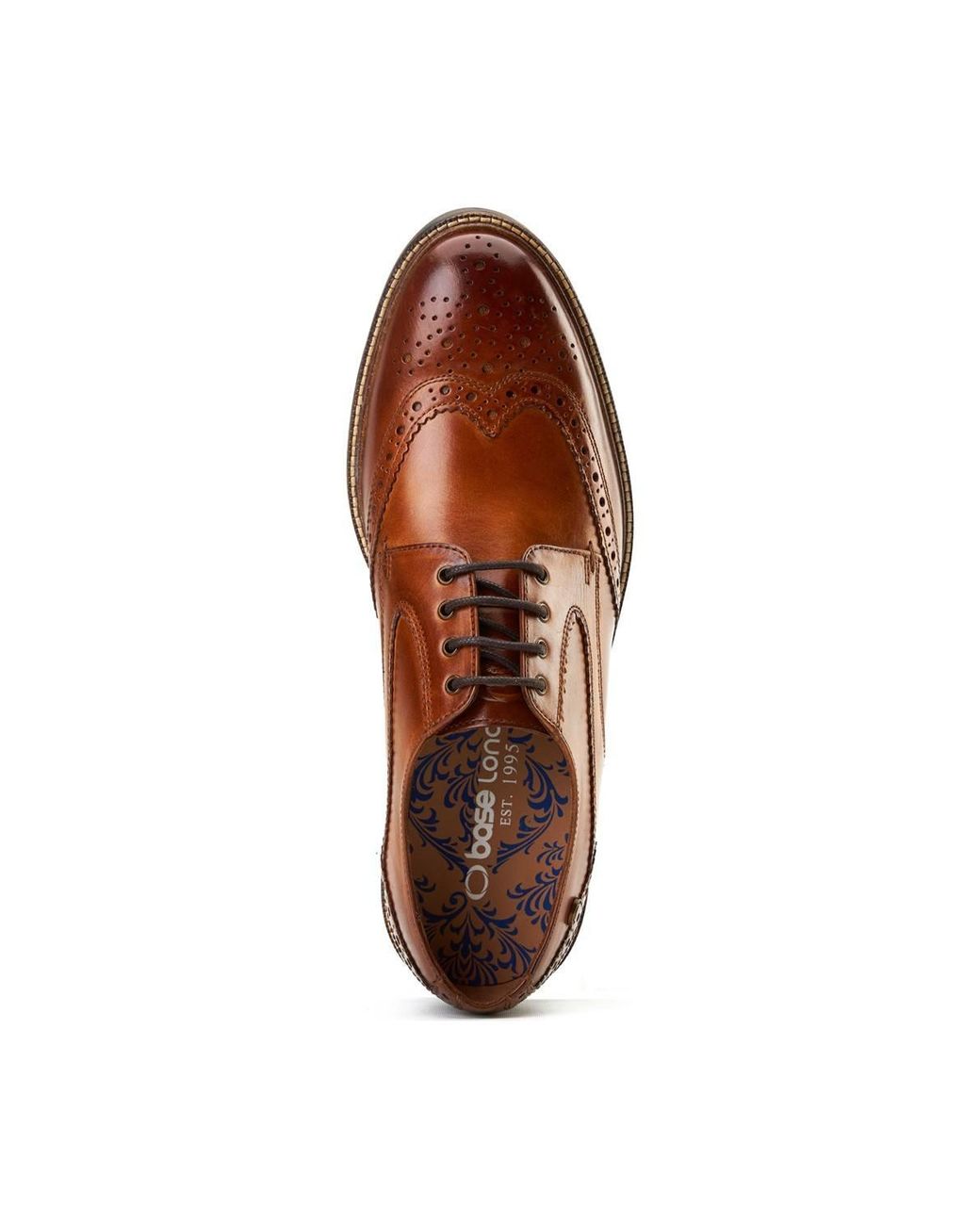 Base London Brown York Brogue Shoe for men