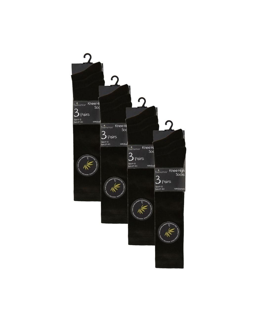 Sock Snob Black 12 Pack Soft Breathable Knee High Bamboo Socks