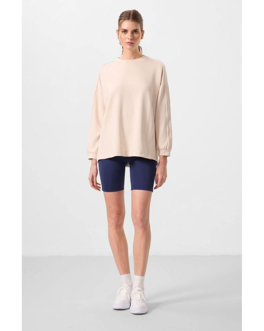 TOMMY LIFE Blue Short High-Waist Sports Leggings