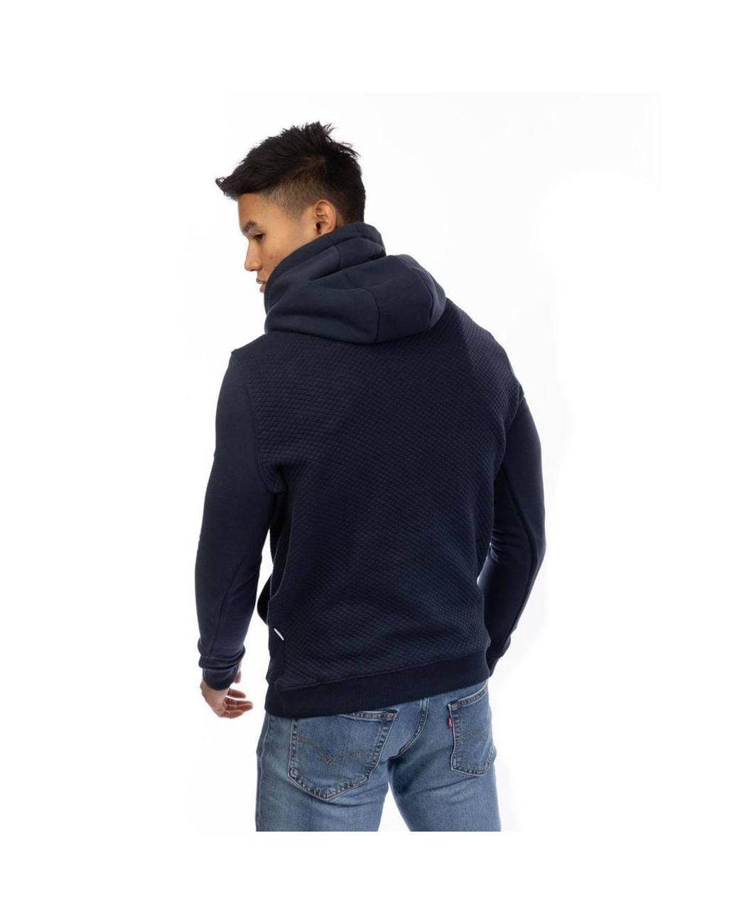 Peter Werth Blue Cotton Regular Hoodie for men