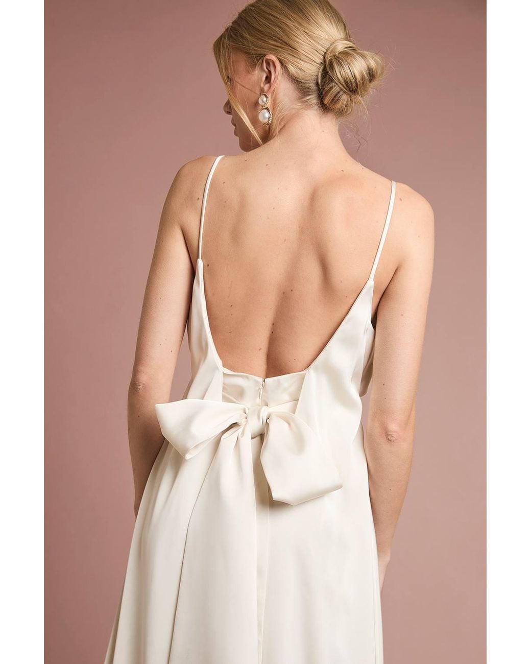 Oasis Natural Strappy V Neck Wedding Dress