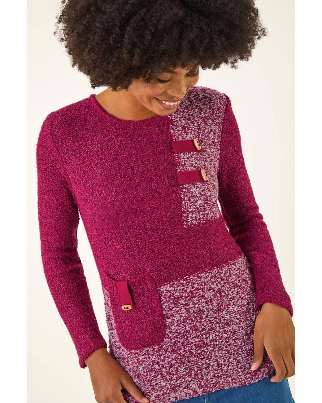 Roman Textured Colour Block Knit Jumper