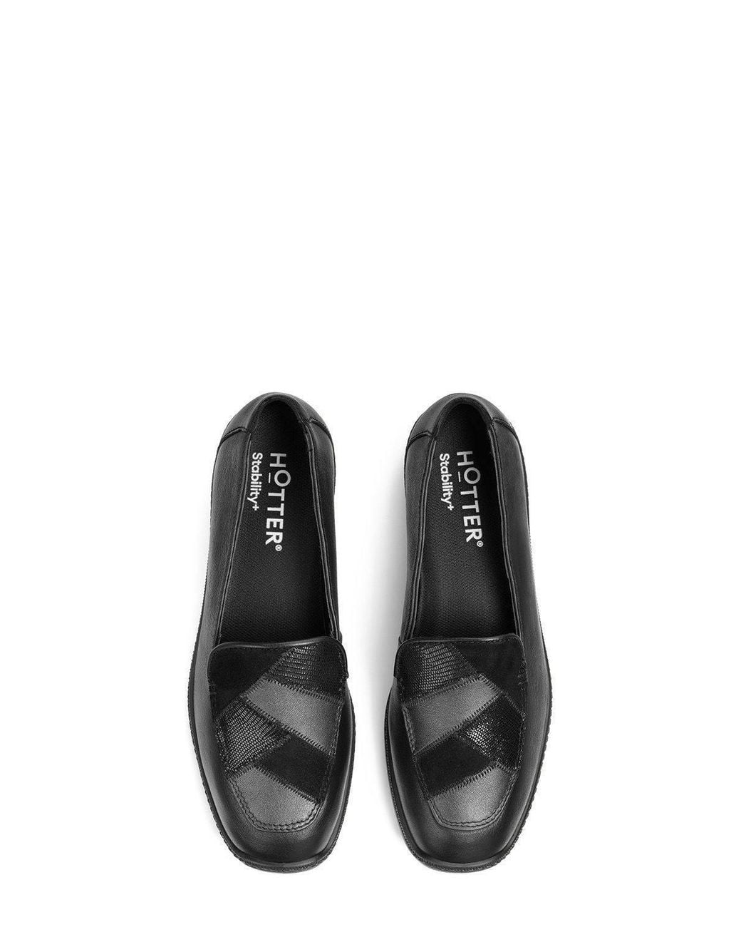 Hotter Black Wide Fit 'Faith Ii' Loafers