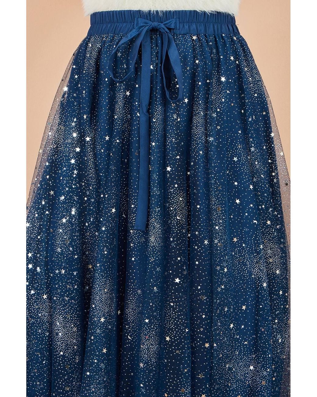 Yumi' Blue Star Sparkle Tulle Skirt