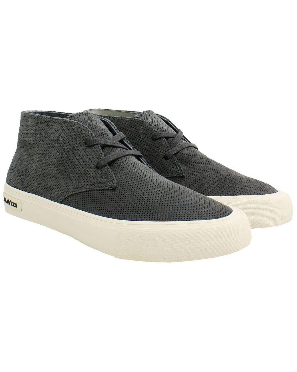 Seavees Gray Maslon Desert Lace-Up Suede Leather Boots for men