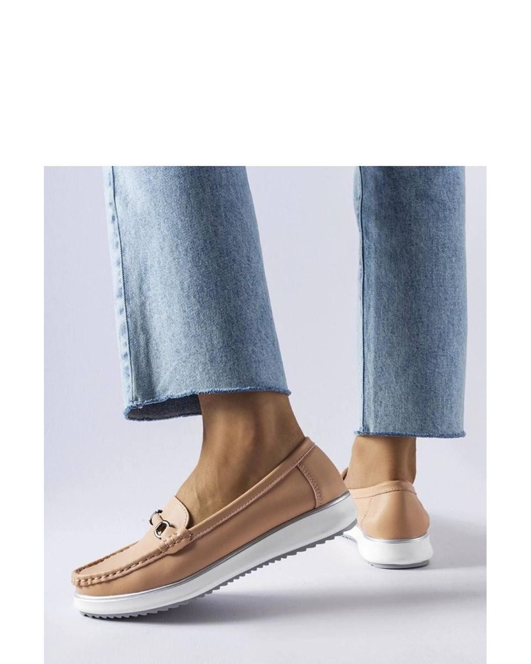 Love Lace Blue Moccasin Slip On Loafers With Insole & Rubber Sole