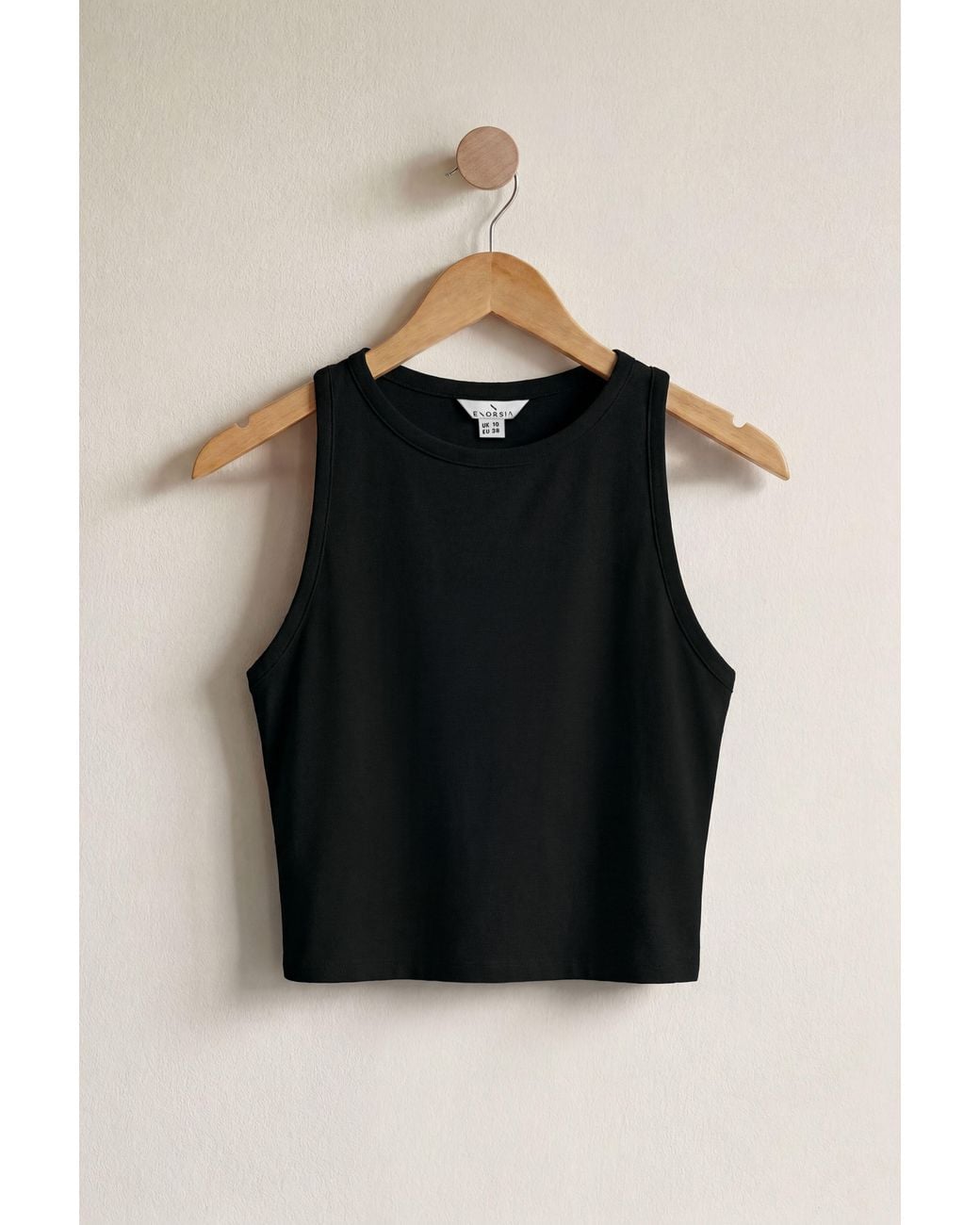 Enorsia Black Super Soft Cropped Tank Top