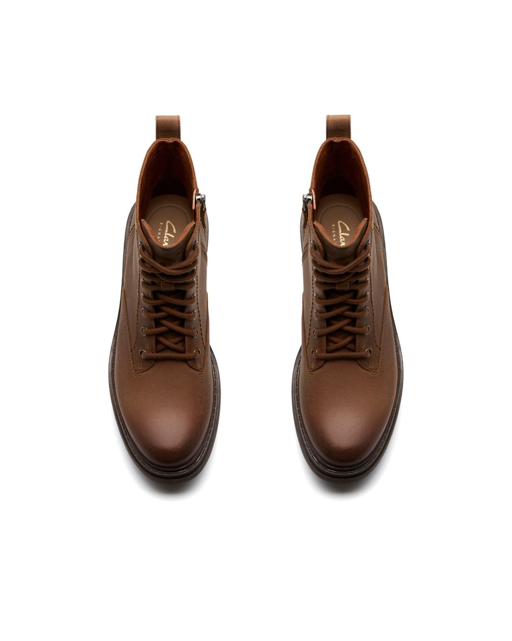Clarks Brown Orinoco 3 Style Walnut Leather Ankle Boots, Lace Up