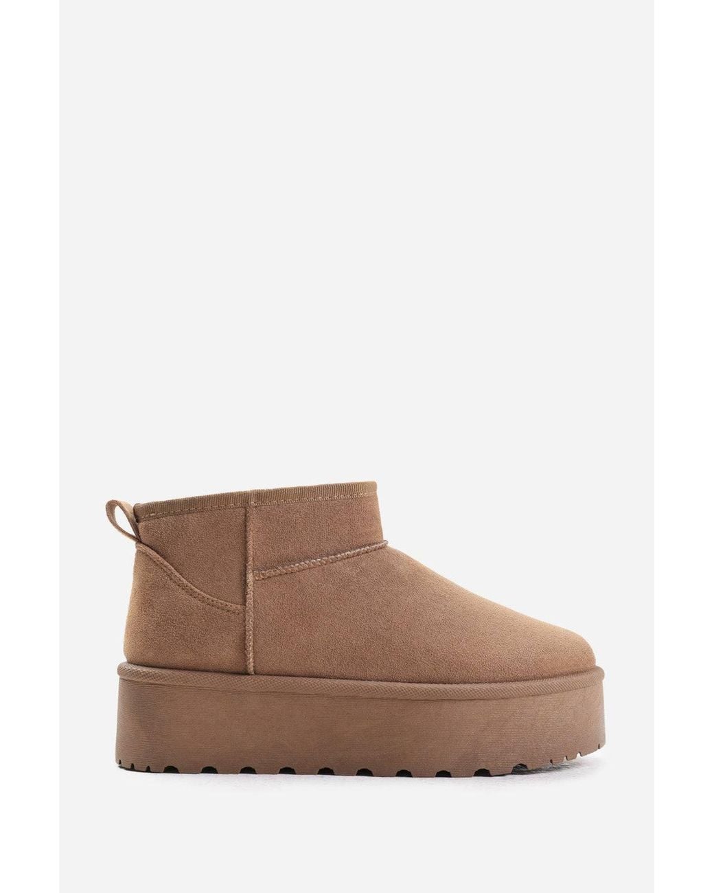 Where's That From Brown 'Jovina' Platform Ankle Boots With Faux Fur Lining