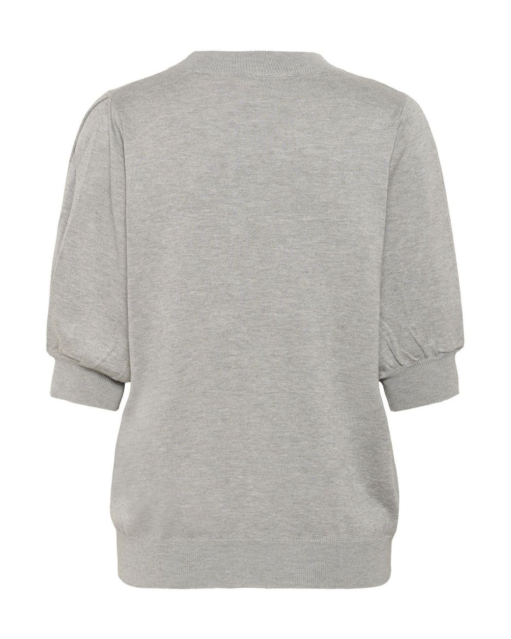 Kaffe Gray Kalone High Neck Half Sleeves Pullover