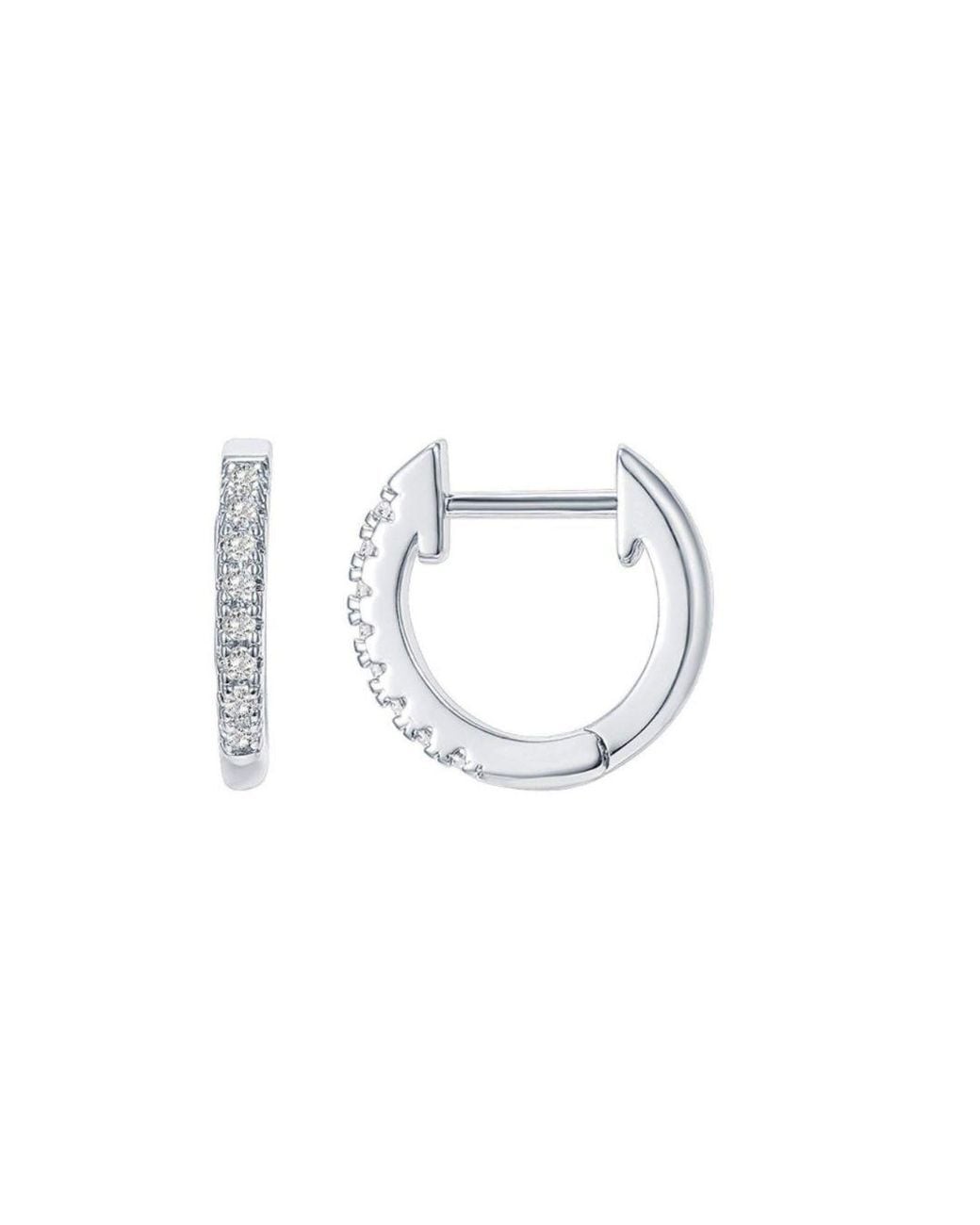 Lovii Metallic Classic Zircon-Embellished Mini Hoop Earrings