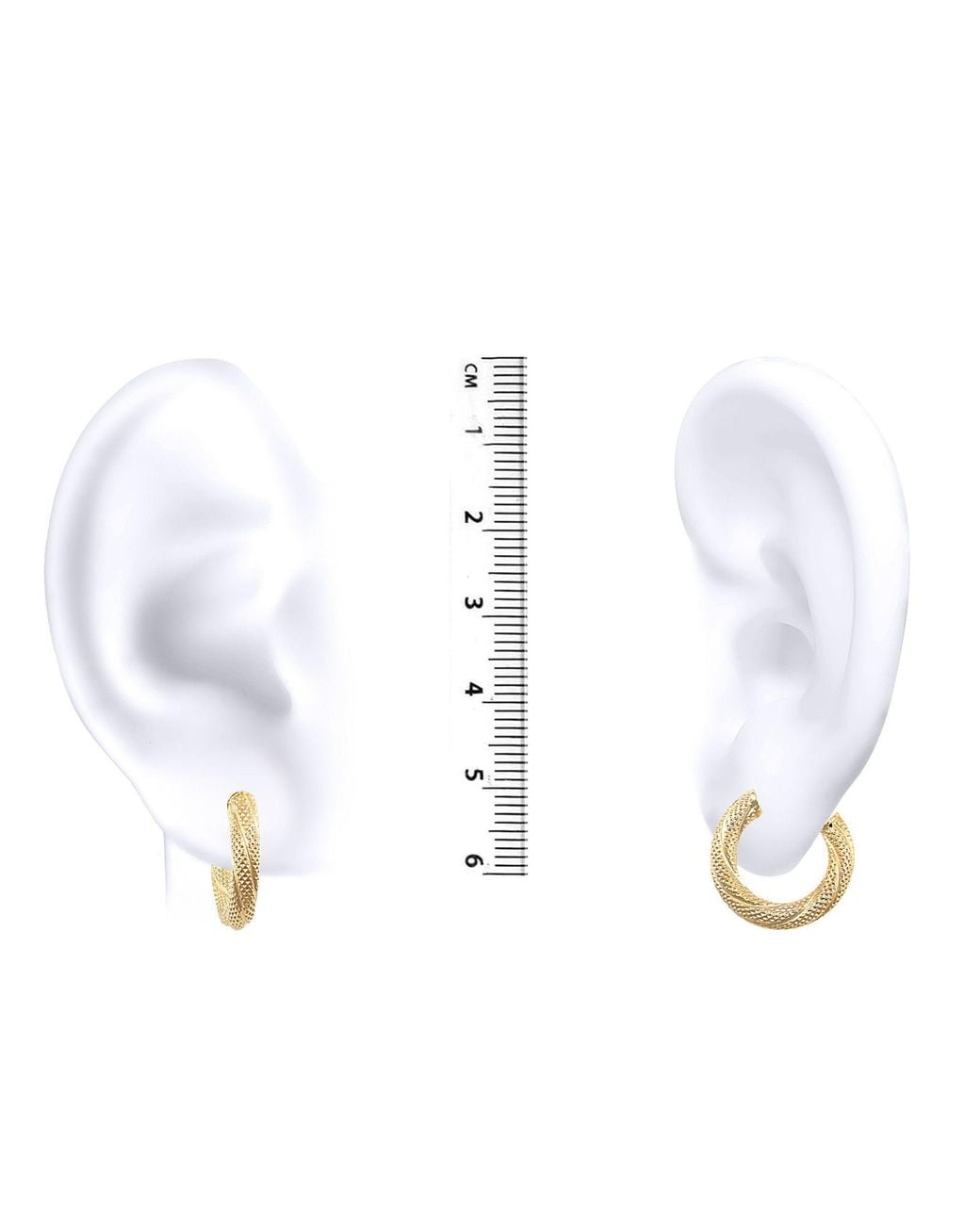 Jewelco London Metallic 9Ct Snake Skin Twisted 3Mm Hoop Earrings 16Mm