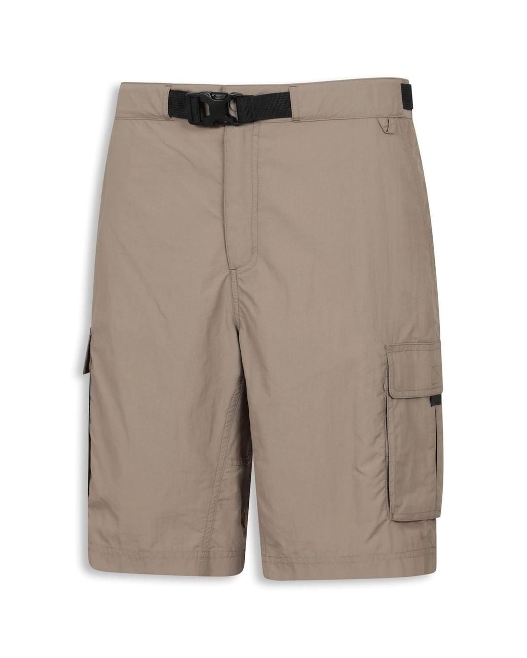 Mountain Warehouse Gray 'Camp' Lightweight Water-Resistant Upf 50 Adjustable Belt Cargo Shorts for men