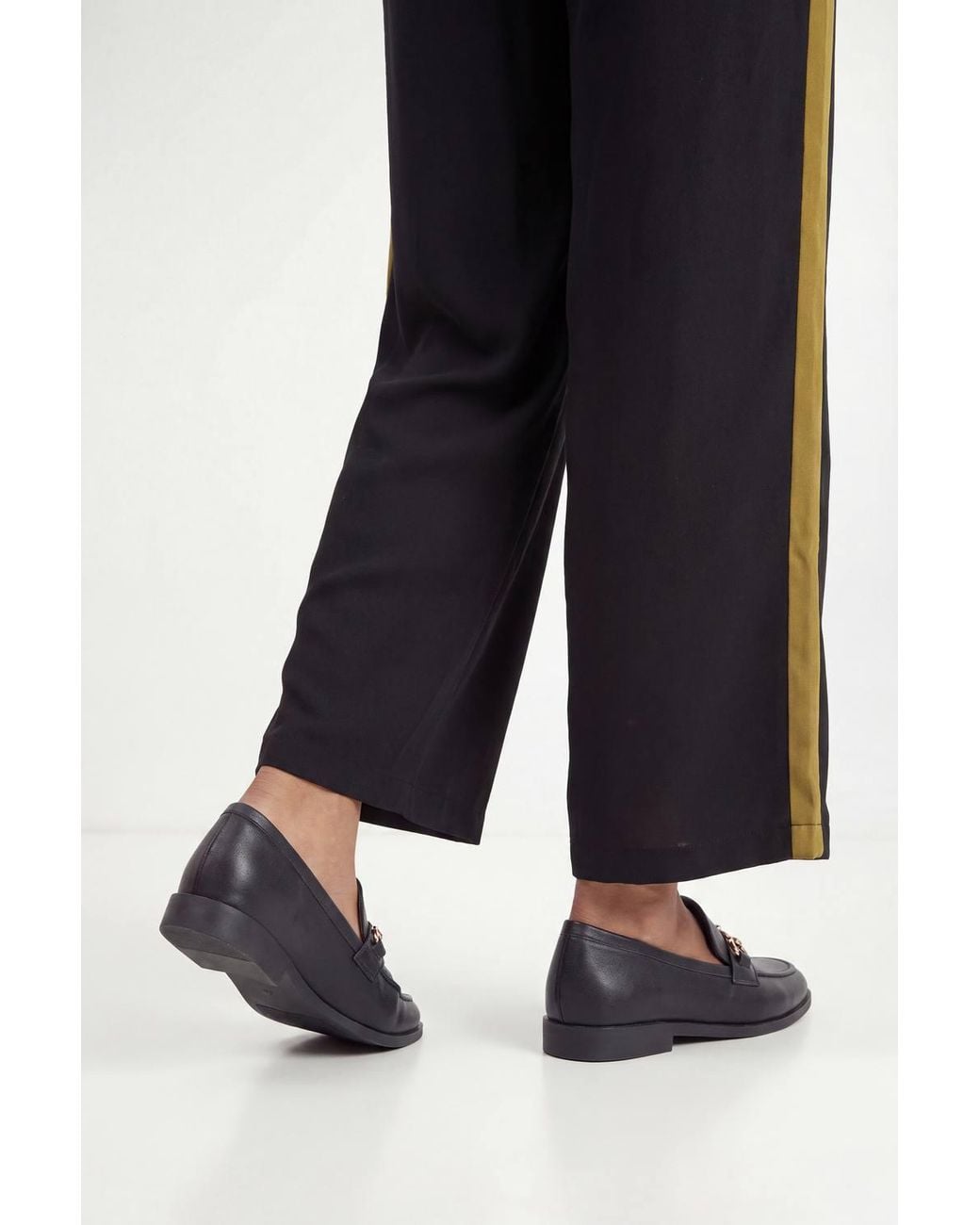 Wallis Black Jessie Faux Leather Metal Snaffle Loafers