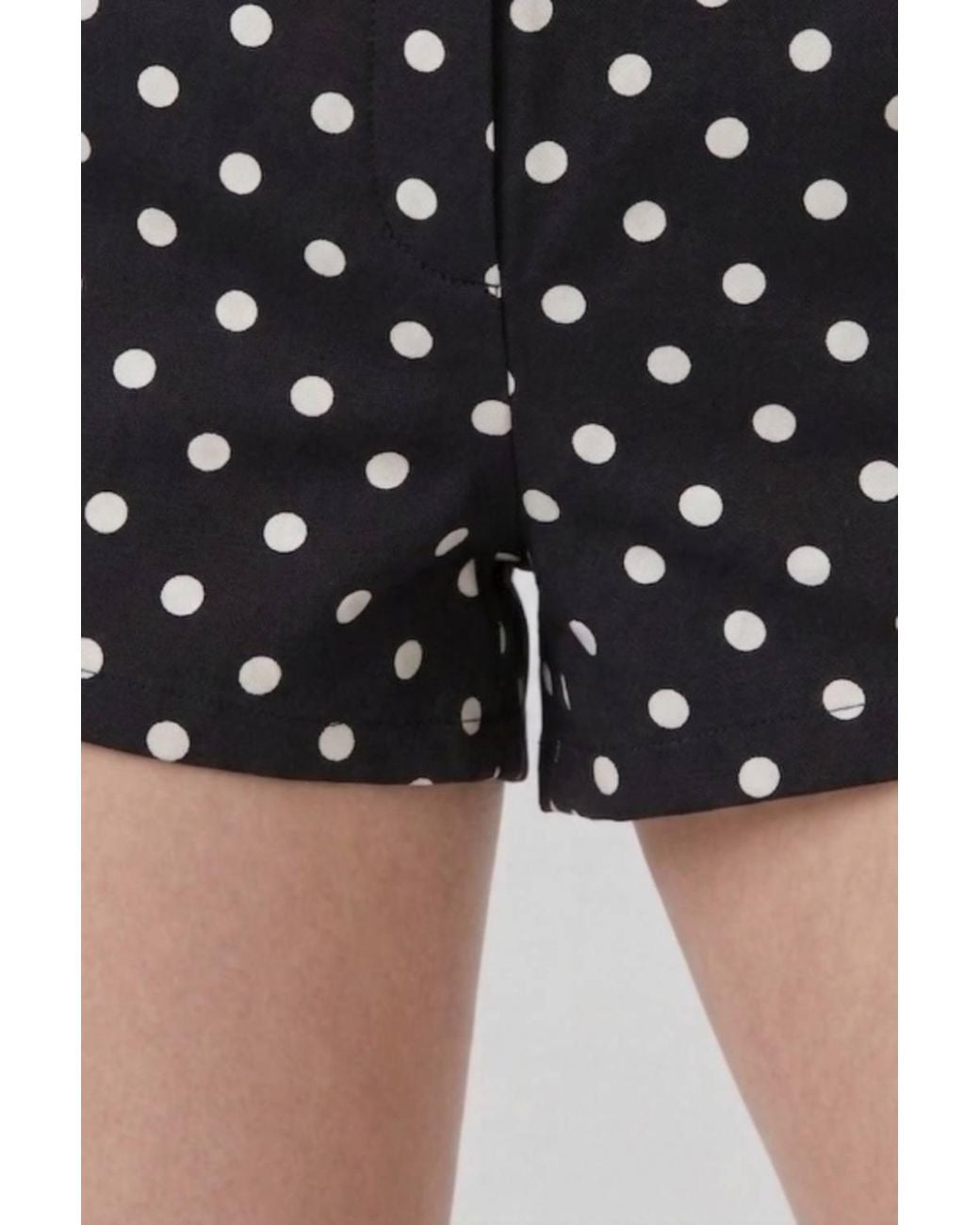 Stylewise Black Polka Dot Belted Shorts