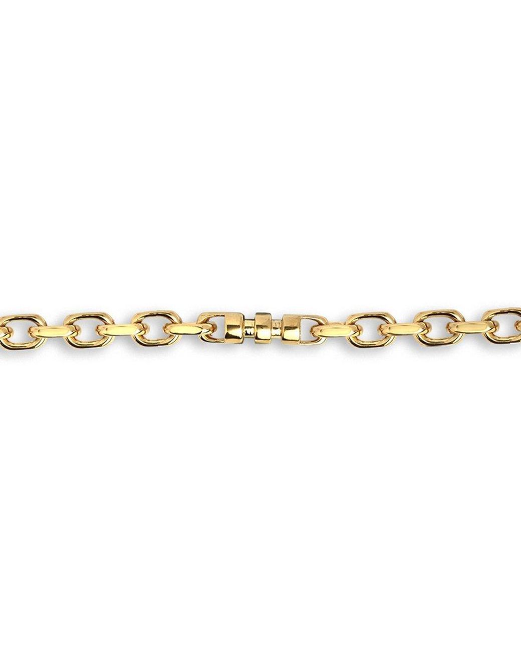Jewelco London 9ct Gold Spindle Oval 5mm Belcher Bracelet, 7.5