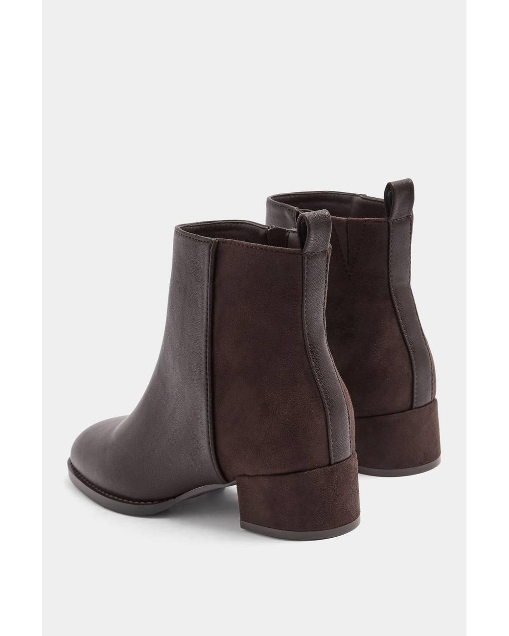 Yours Black Square Block Heel Ankle Boots