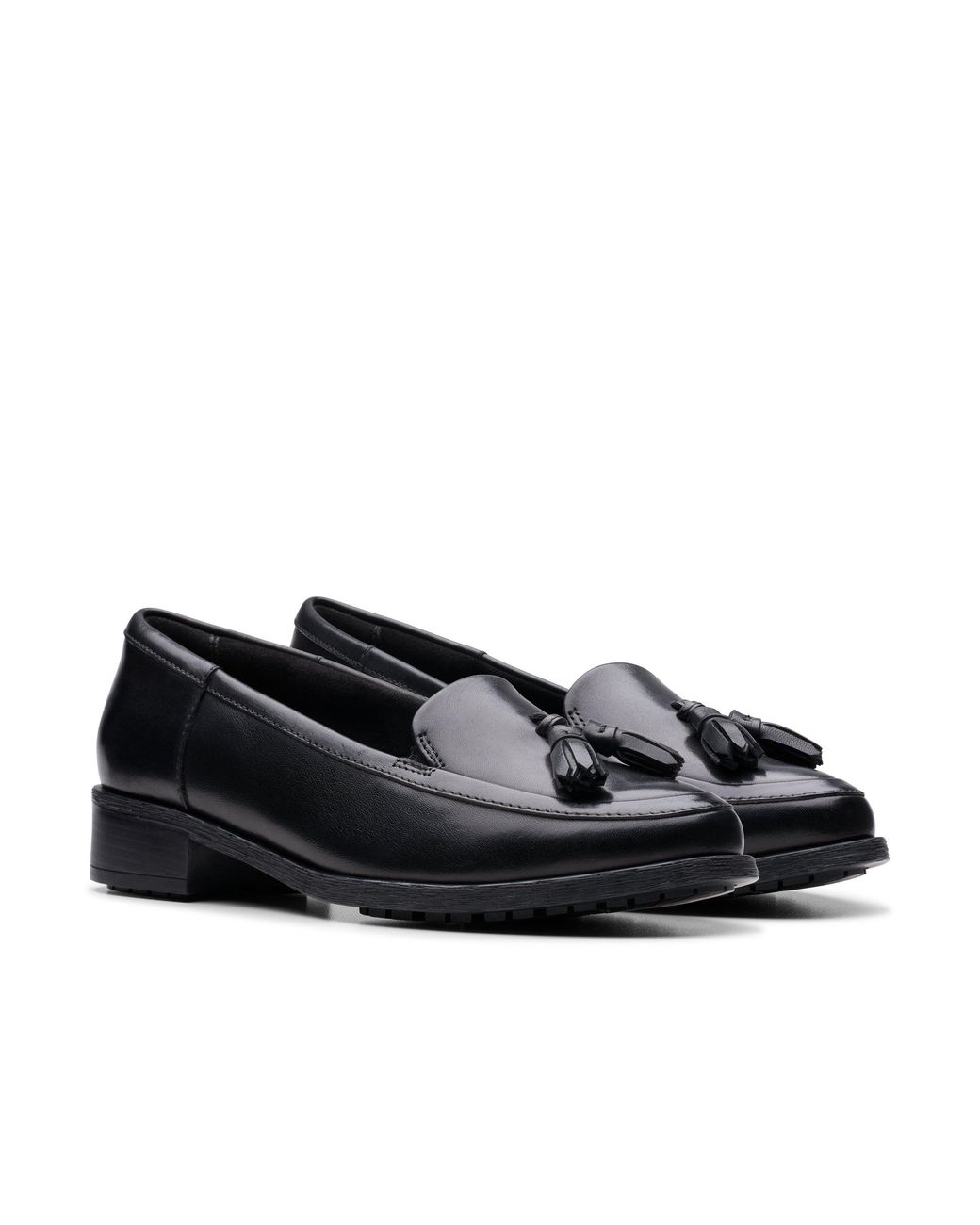 Clarks Black Havisham Edge Loafer Leather Loafers, Slip Ons