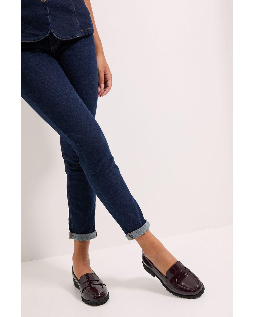 Dorothy Perkins Blue Wide Fit Leoni Chunky Loafers