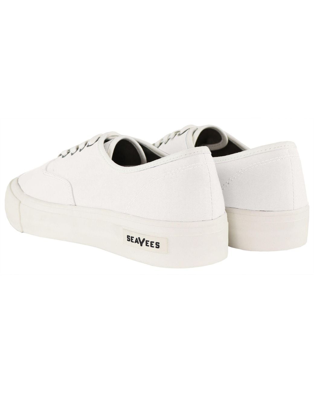 Seavees White Legend Lace-Up Synthetic Plimsolls for men