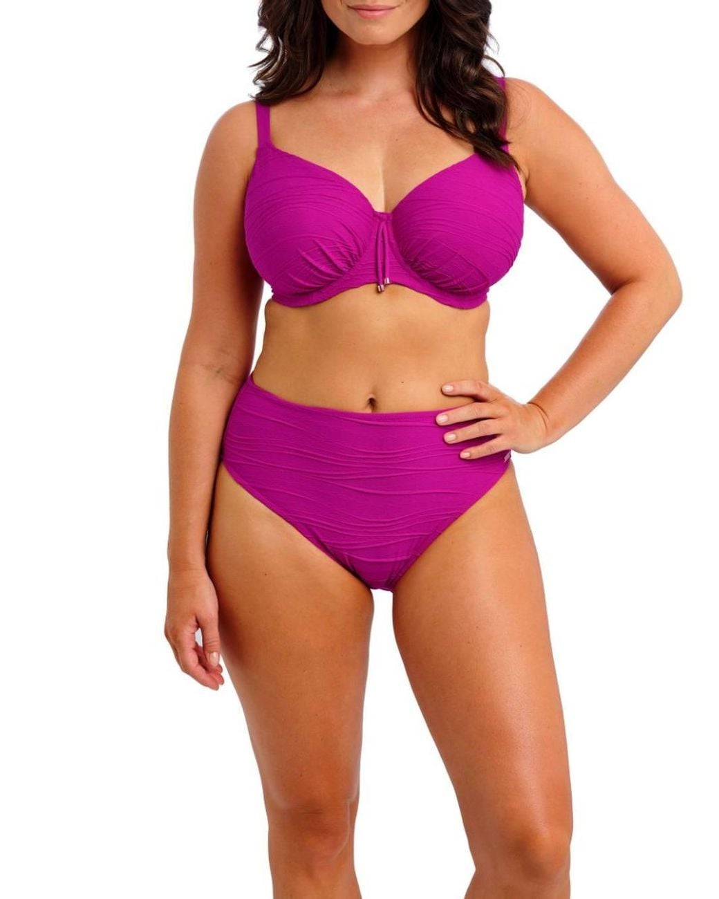 Fantasie Purple Beach Waves High Waist Bikini Brief