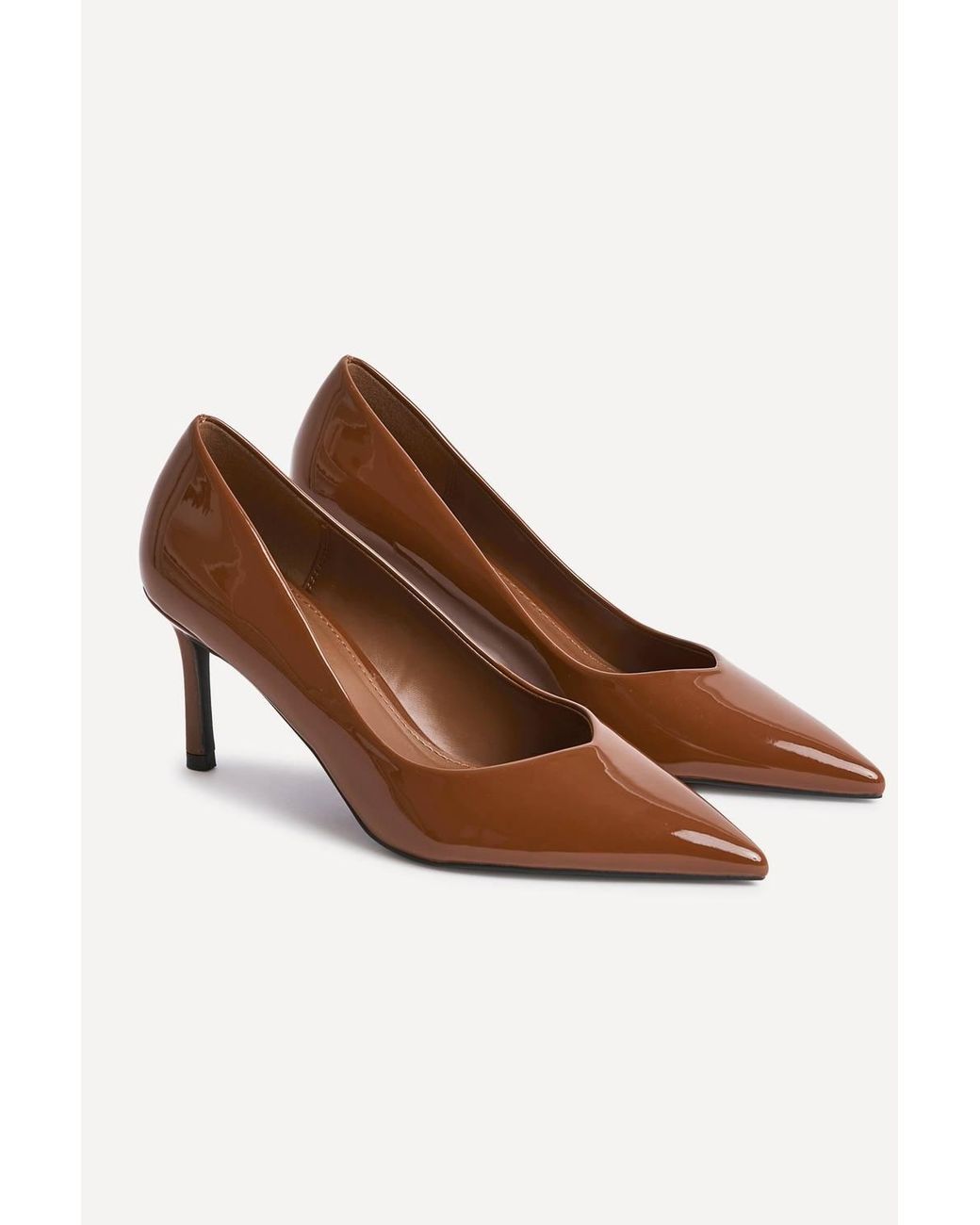 Linzi Brown Classic Cognac Patent Court Heels