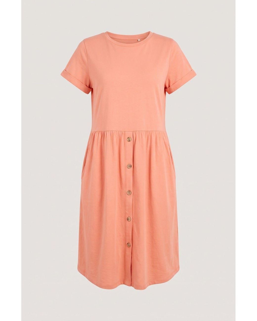 IKRUSH Pink Aileen Short Sleeve Button Front Midi Dress