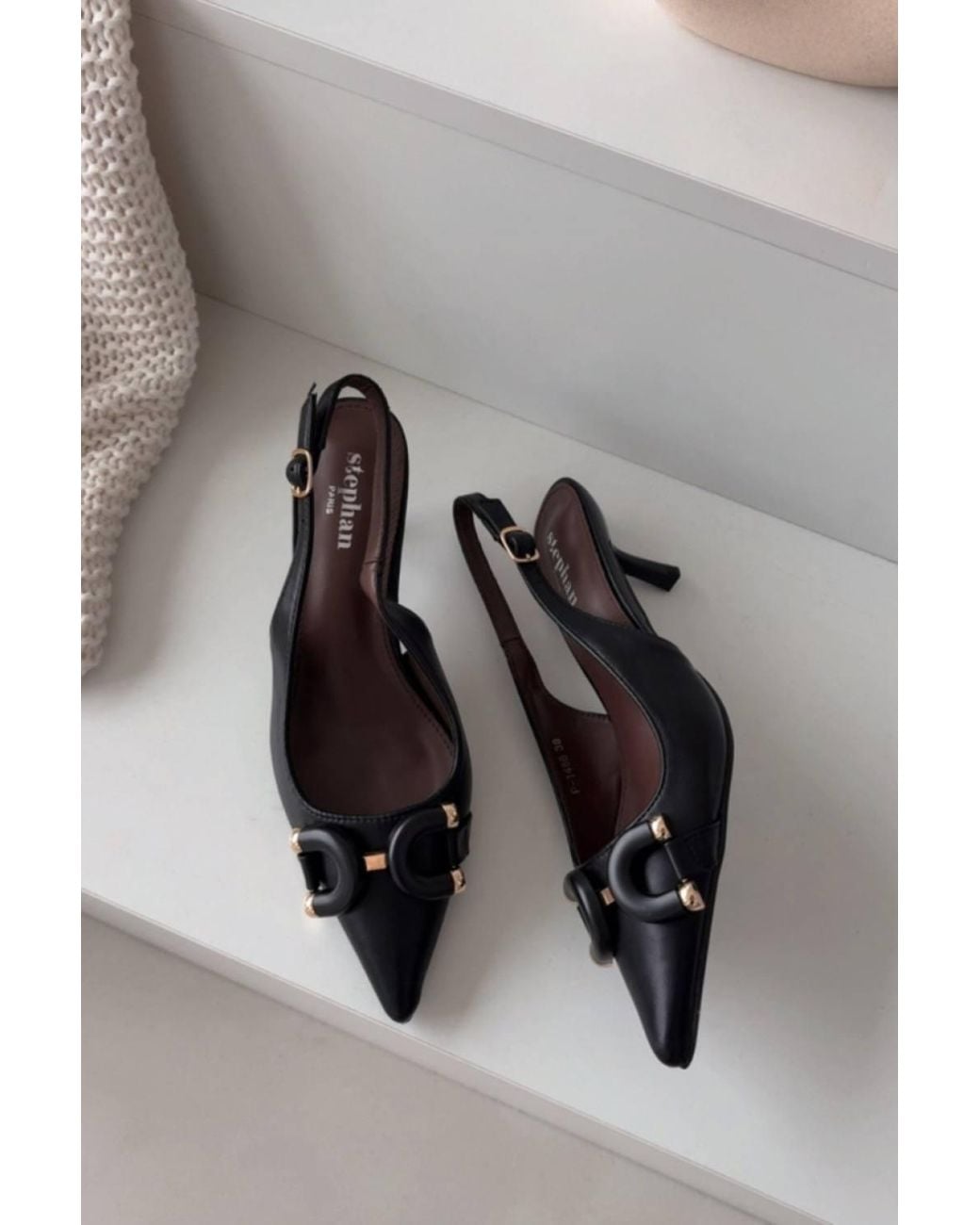 Love Lace Gray Elegant Pointed Toe Heel Sandals With Buckle Strap Detail