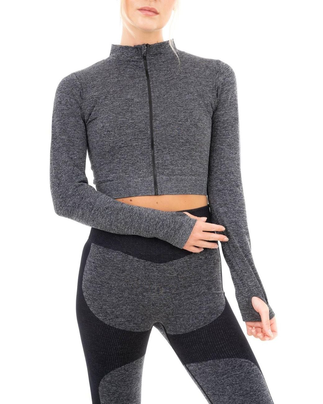 Smart Living Gray Seamless Ribbed Marl Jacket