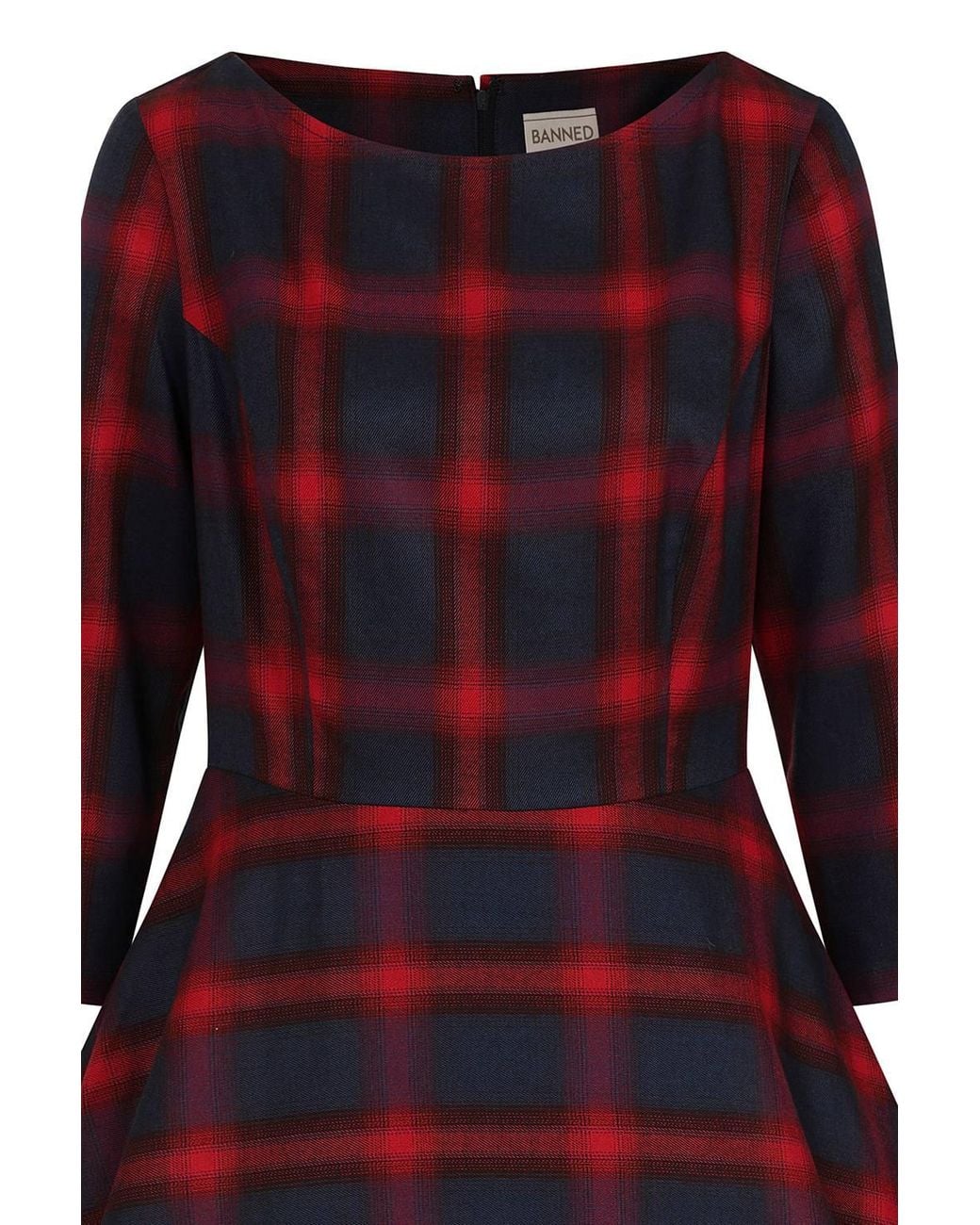 Banned Retro Red Barbara Christmas Checks Swing Dress